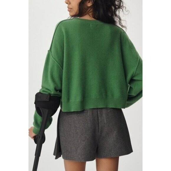 NWT Size S -  Anthropologie 100% Cashmere Milan Sweater in Green (NWT US$ 180) - Picture 5 of 16